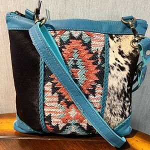 Myra Bag Turquoise and Black Crossbody